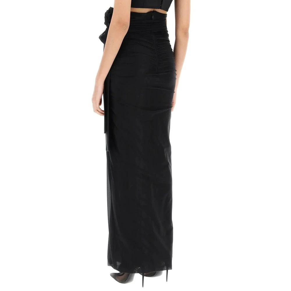 Dolce & Gabbana Black Elastane Long Skirt by Dolce & Gabbana