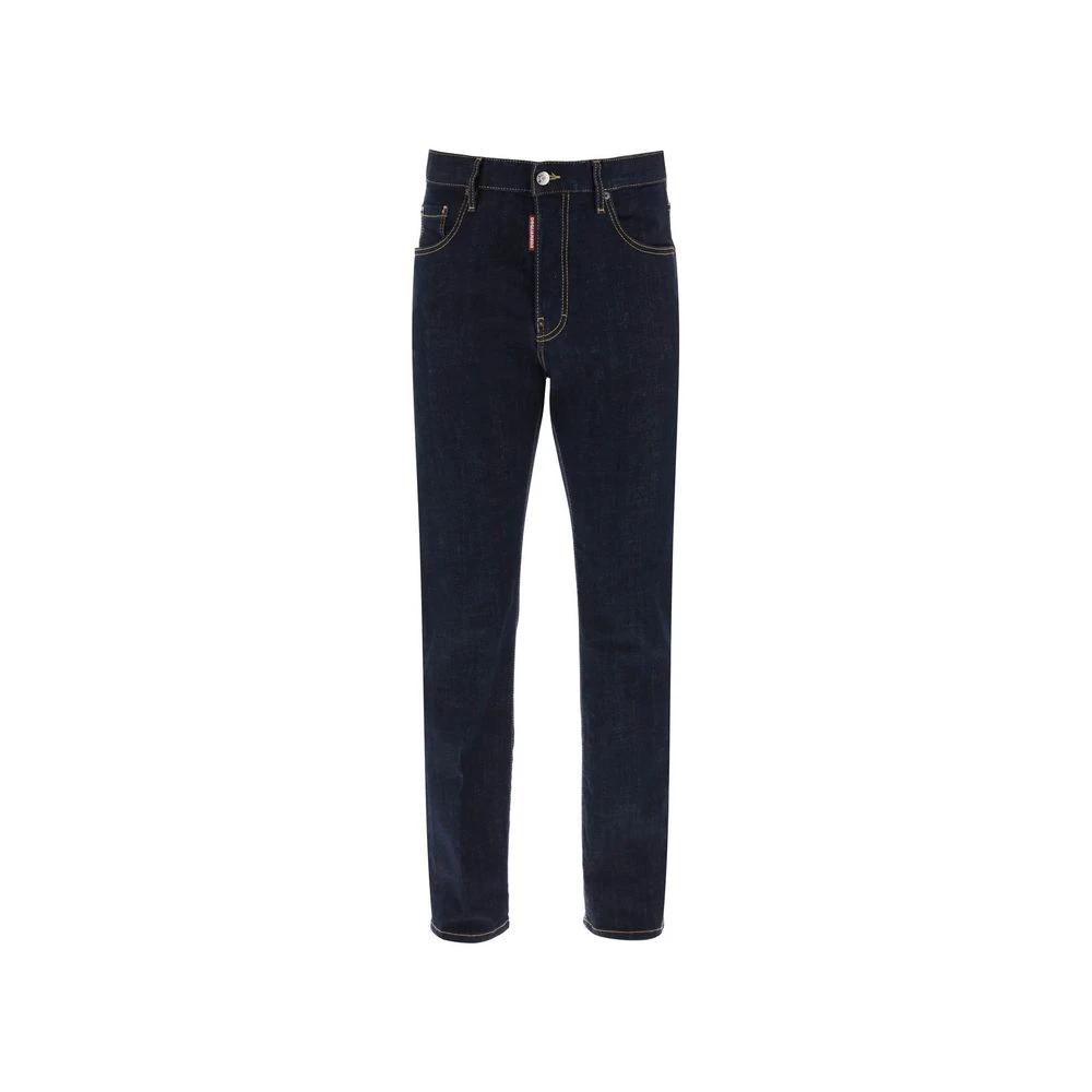 Dsquared² Blue Cotton Straight-Leg Jeans by Dsquared²