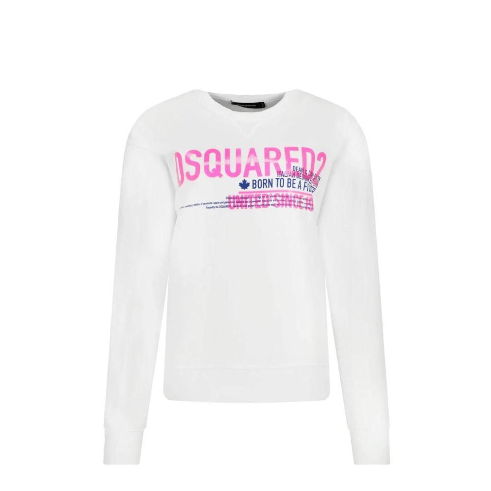 Dsquared² White Cotton Sweatshirt by Dsquared²