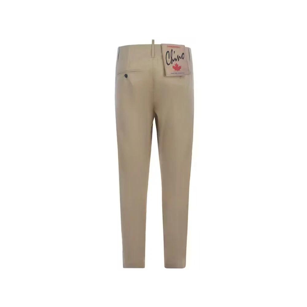 Dsquared² Beige Cotton Chino Pants by Dsquared²