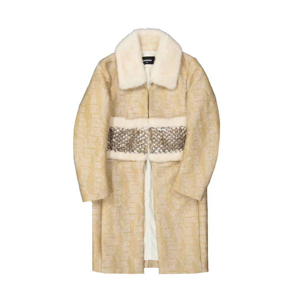 Dsquared² Beige Polyamide Coat by Dsquared²