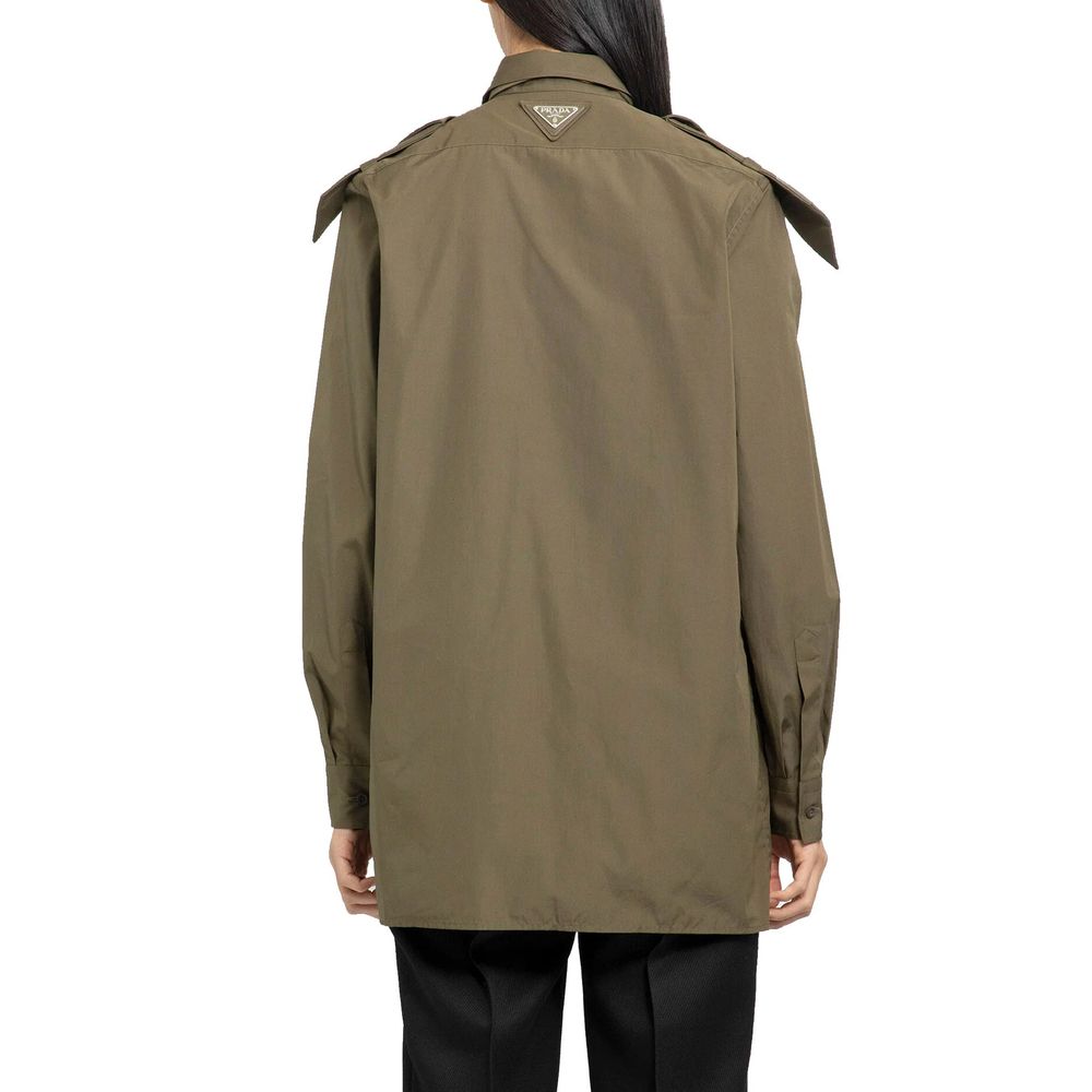 Prada Bicolor Cotton Dress Shirt by Prada