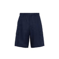 Bermuda Prada en lin bleu