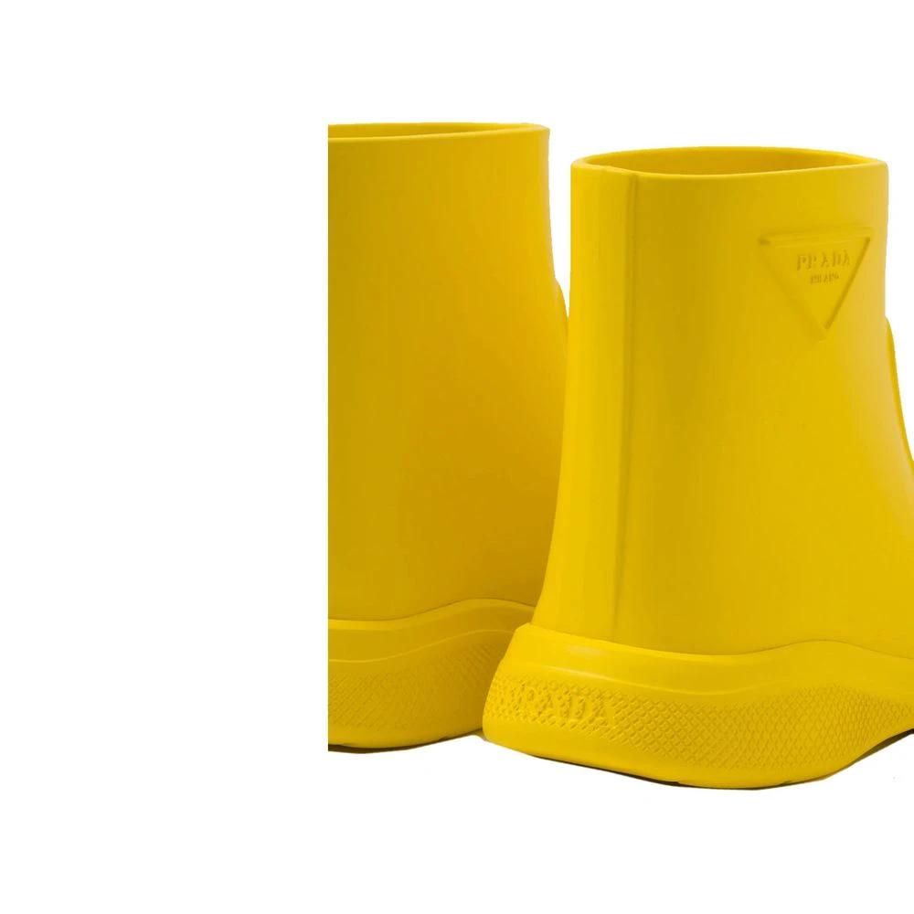 Prada Bicolor Rubber Rain Boots by Prada