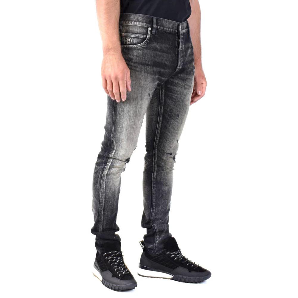 Balmain Black Cotton Skinny Jeans by Balmain