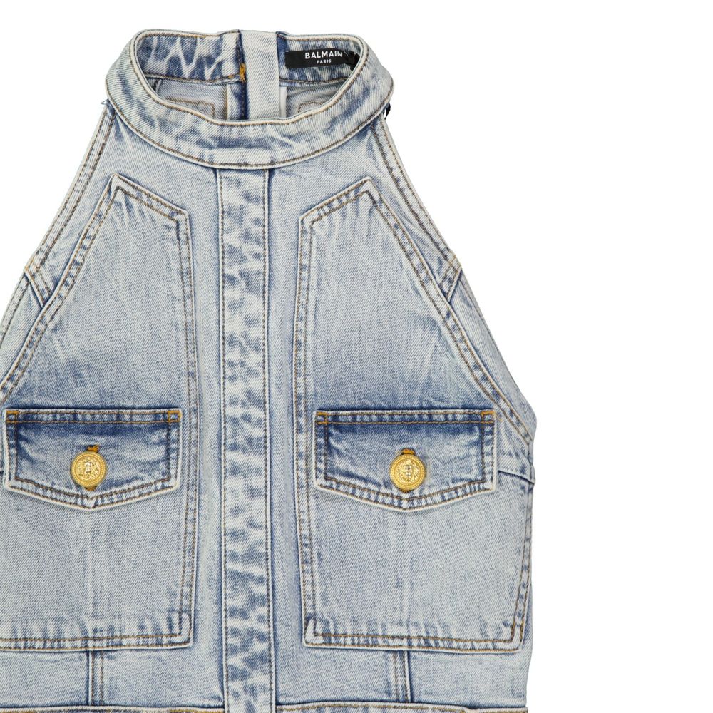 Robe décontractée en coton bleu Balmain