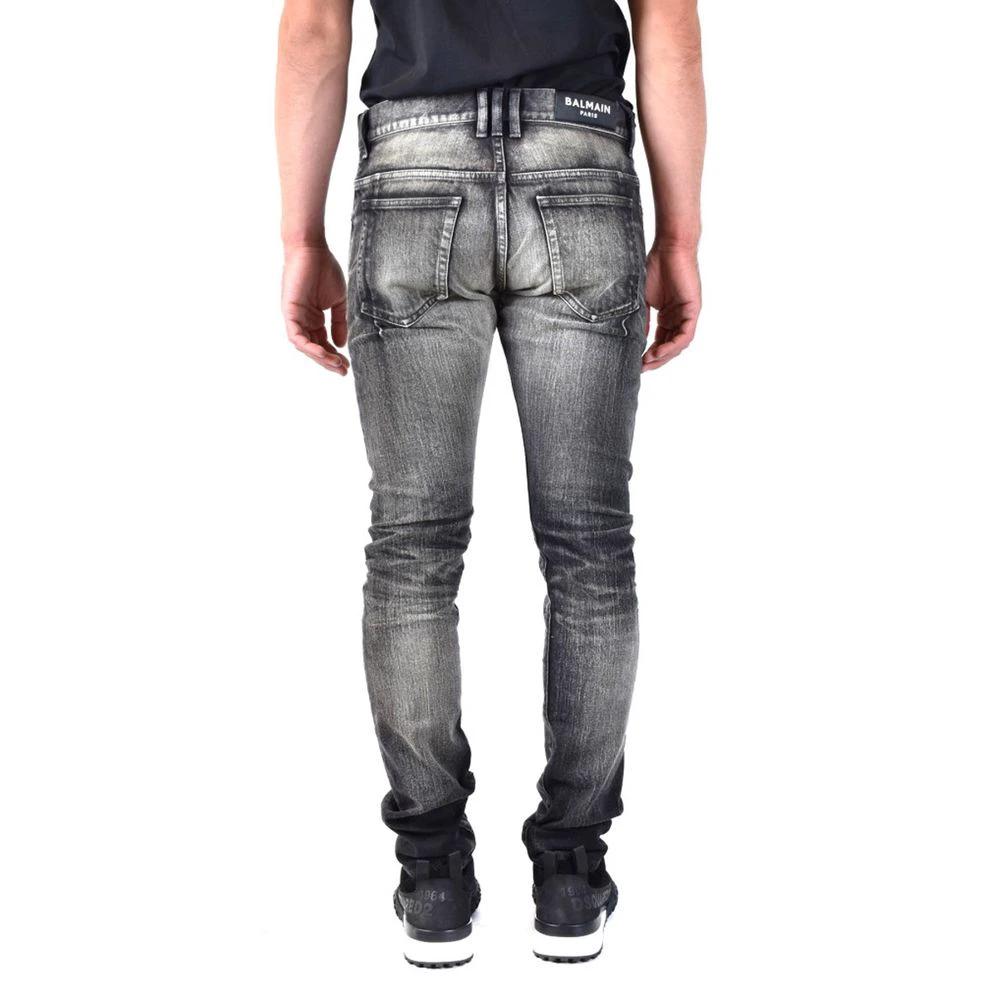 Balmain Black Cotton Skinny Jeans by Balmain
