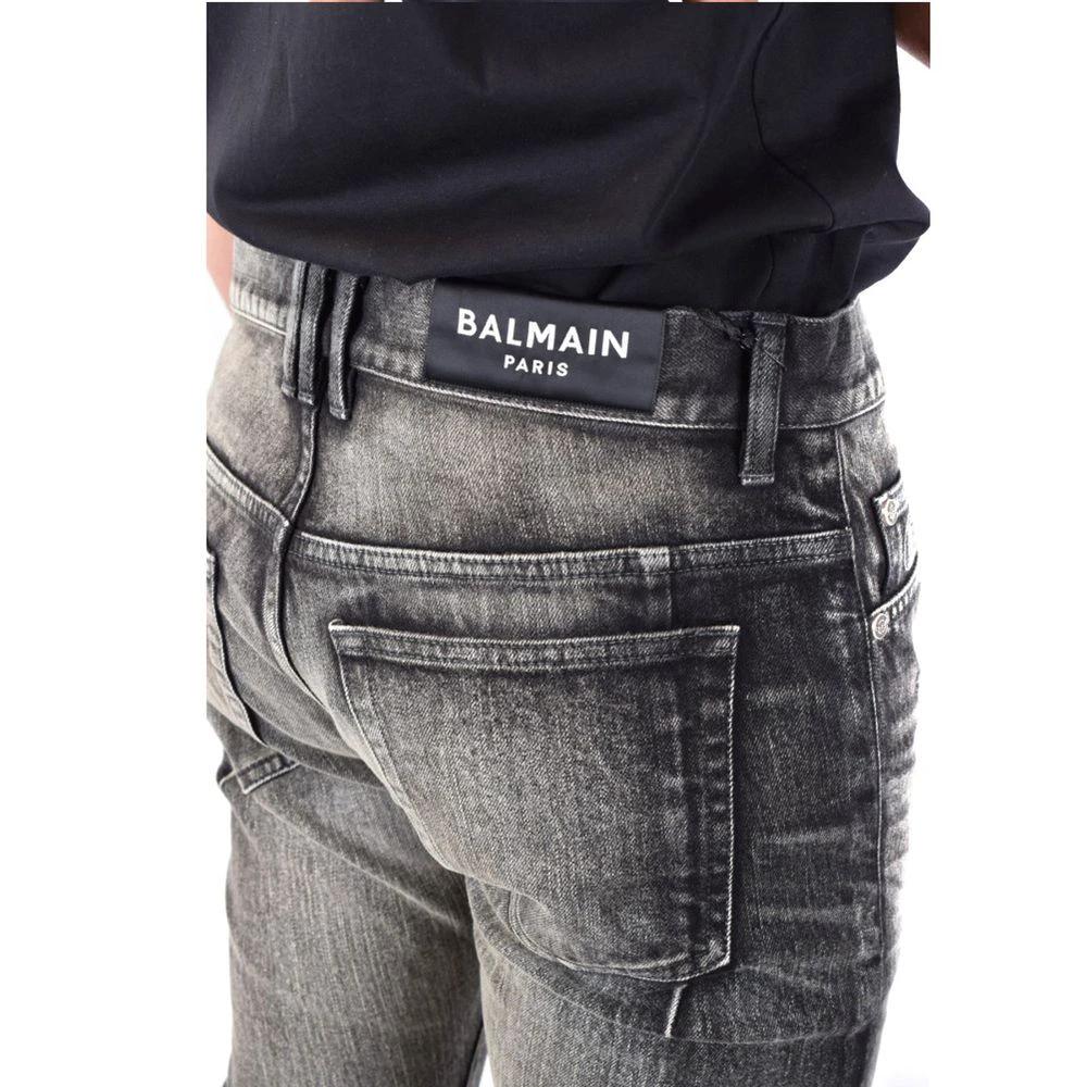 Balmain Black Cotton Skinny Jeans by Balmain