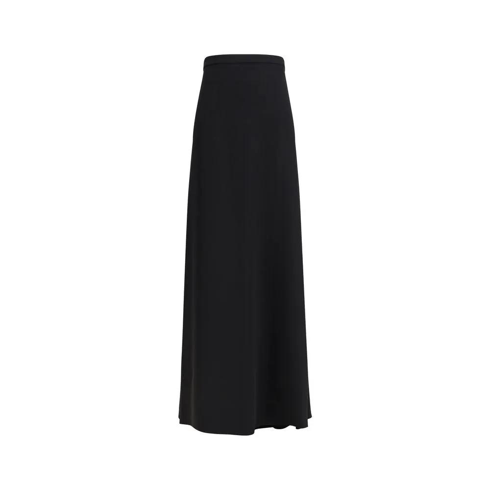 Jupe longue en soie noire Valentino