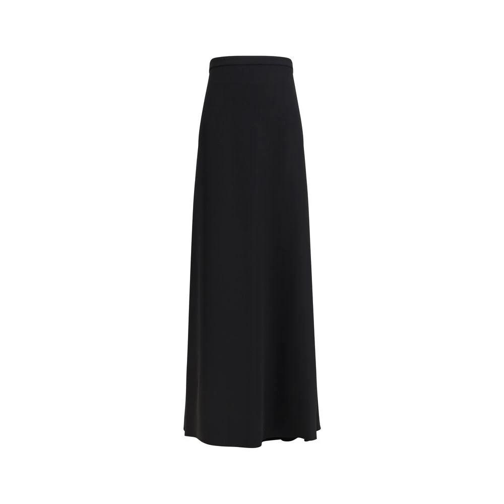 Valentino Black Silk Long Skirt by Valentino