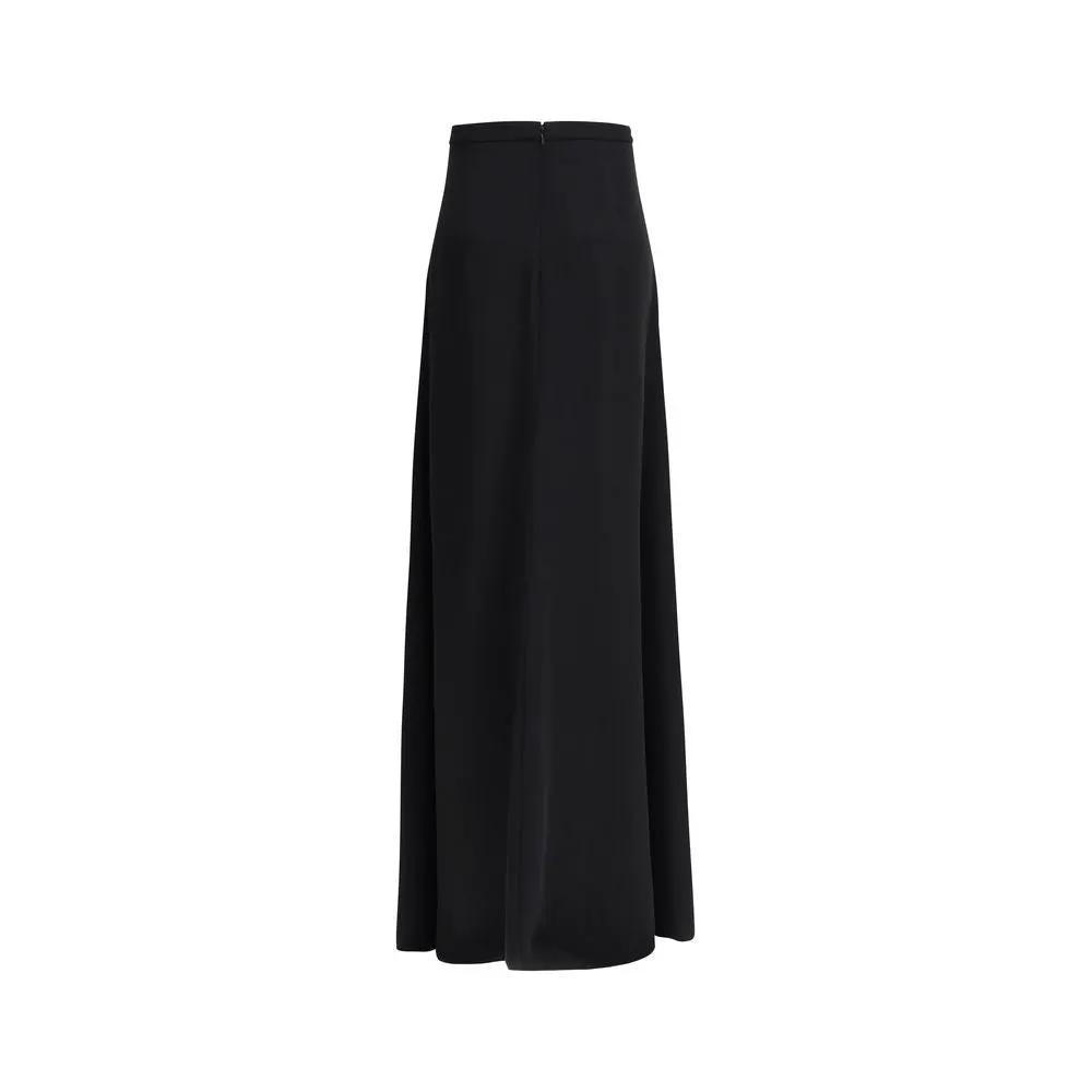 Jupe longue en soie noire Valentino