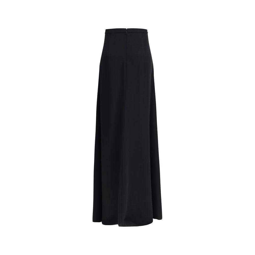 Valentino Black Silk Long Skirt by Valentino