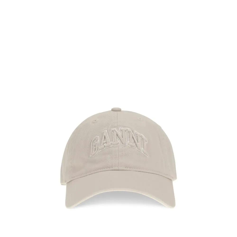 Casquette en coton beige Ganni (chapeau de baseball)