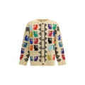 Valentino Multicolor Fleece Wool Cardigan by Valentino