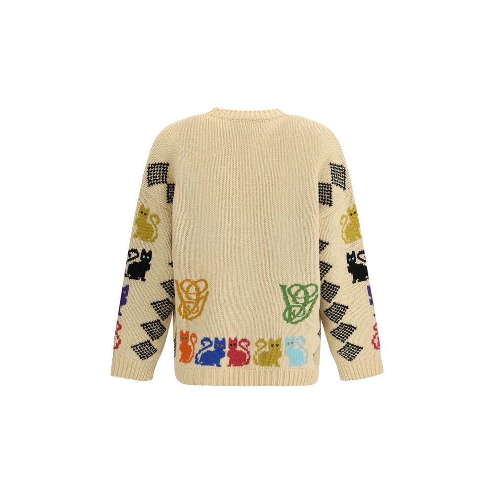 Valentino Multicolor Fleece Wool Cardigan by Valentino