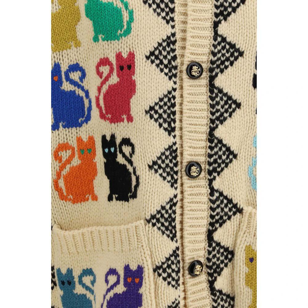 Valentino Multicolor Fleece Wool Cardigan by Valentino