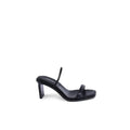 Sandales à talons aiguilles en cuir noir Calvin Klein