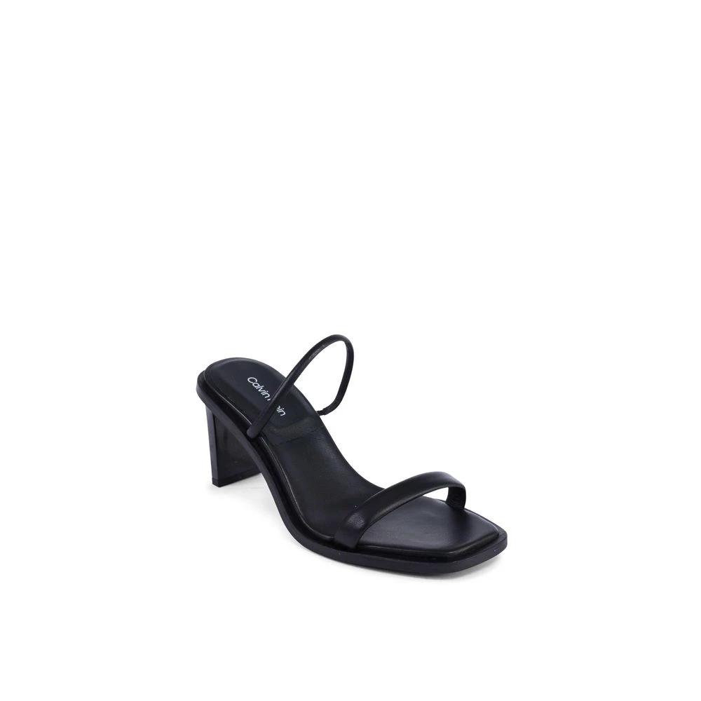 Calvin Klein Black Leather Stiletto Heel Sandals by Calvin Klein