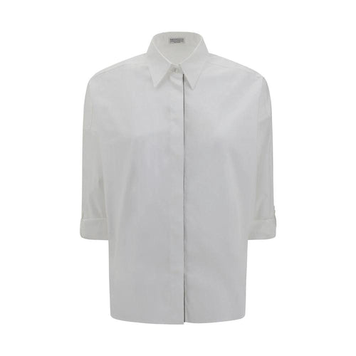 Brunello Cucinelli White Cotton Dress Shirt by Brunello Cucinelli