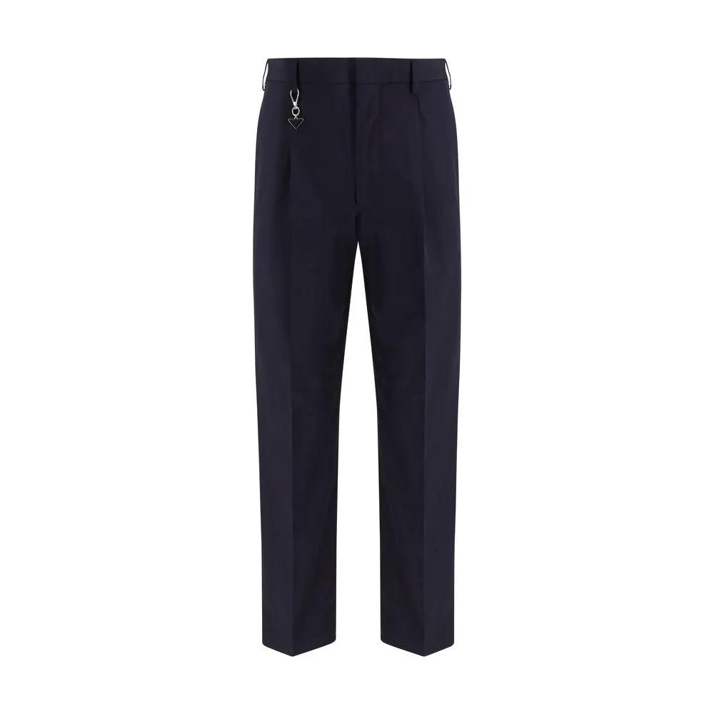 Prada Blue Cotton Casual Pants