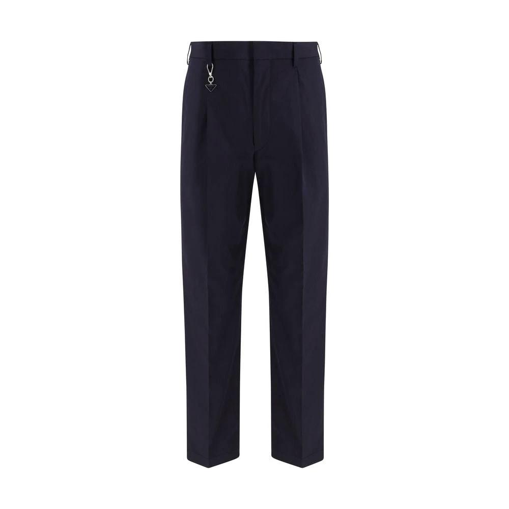Prada Blue Cotton Casual Pants by Prada