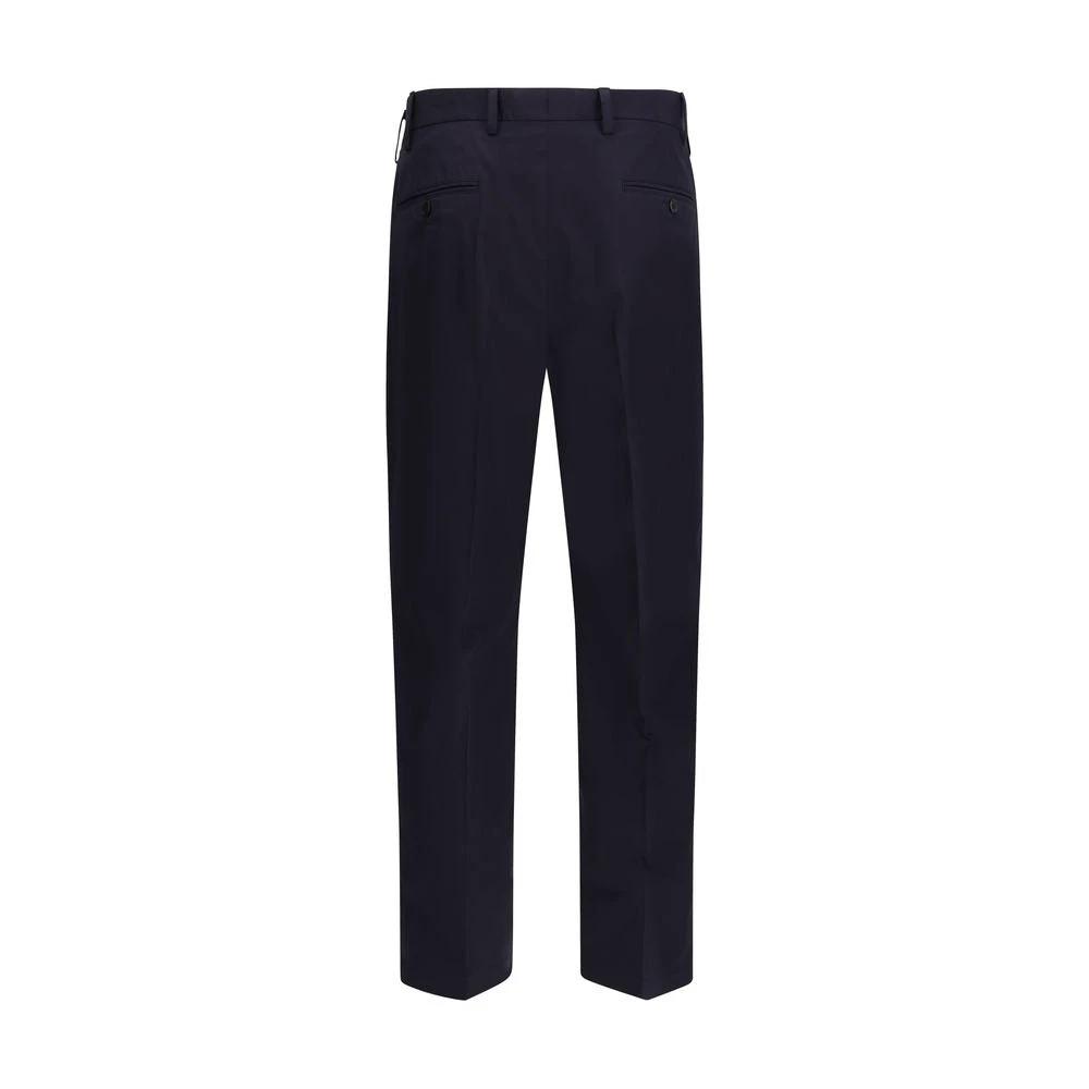 Prada Blue Cotton Casual Pants by Prada