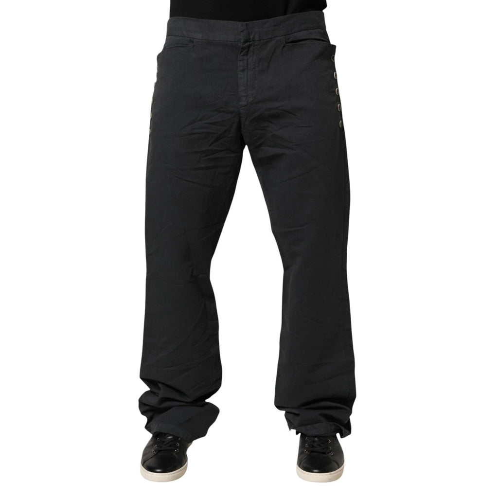 Just Cavalli Black Straight Fit Mid Waist Denim Trouser Jeans by Just Cavalli