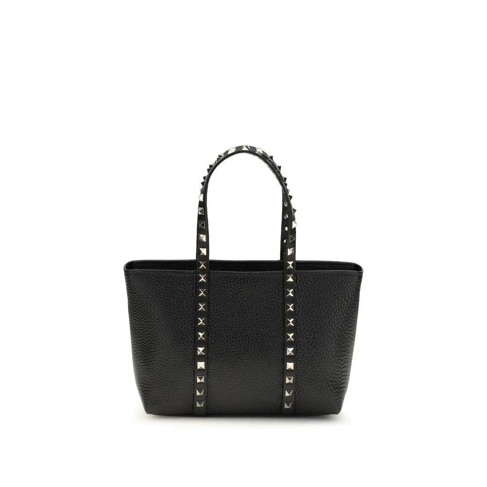 Valentino Garavani Black Calf Leather Bos Taurus Shoulder Bag by Valentino Garavani