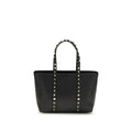 Valentino Garavani Black Calf Leather Bos Taurus Shoulder Bag by Valentino Garavani