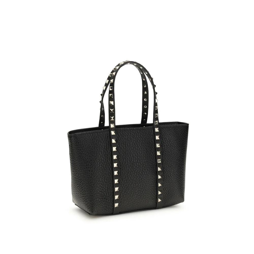 Valentino Garavani Black Calf Leather Bos Taurus Shoulder Bag by Valentino Garavani