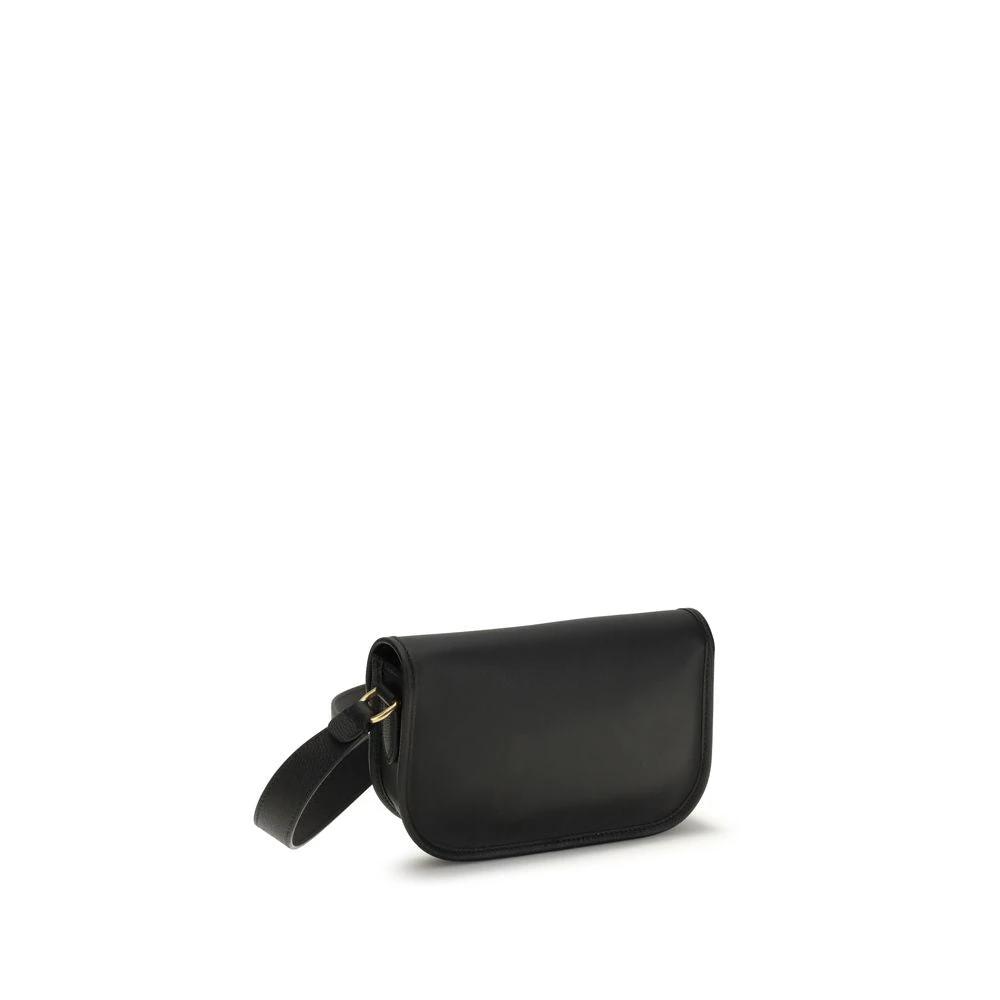 Valentino Garavani Black Calf Leather Bos Taurus Shoulder Bag by Valentino Garavani