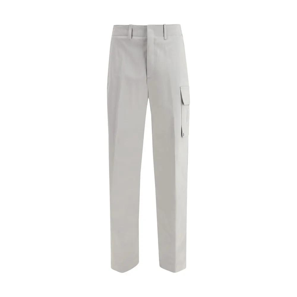 Pantalon cargo Fendi en coton argenté