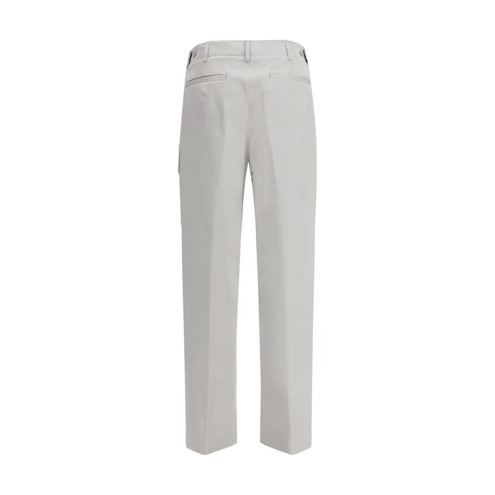 Pantalon cargo Fendi en coton argenté