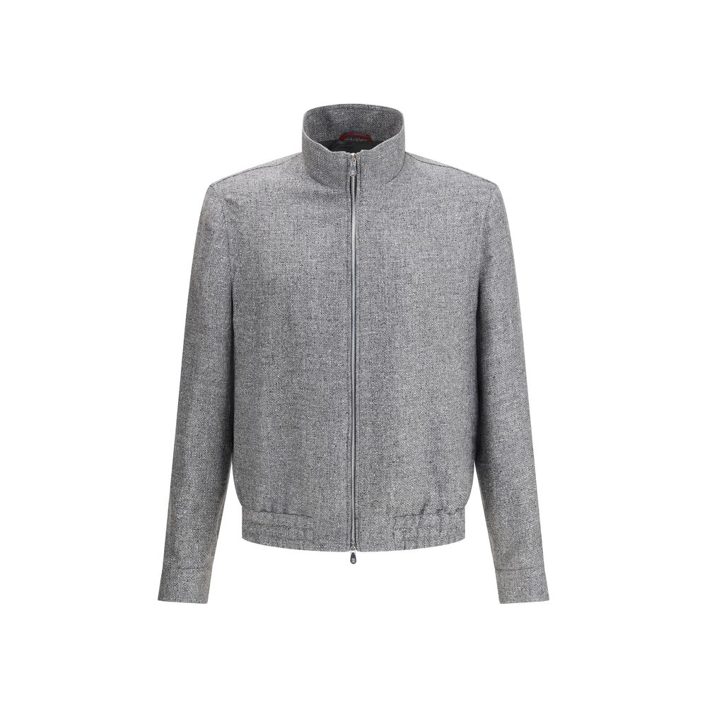 Brunello Cucinelli Bomber en lin gris