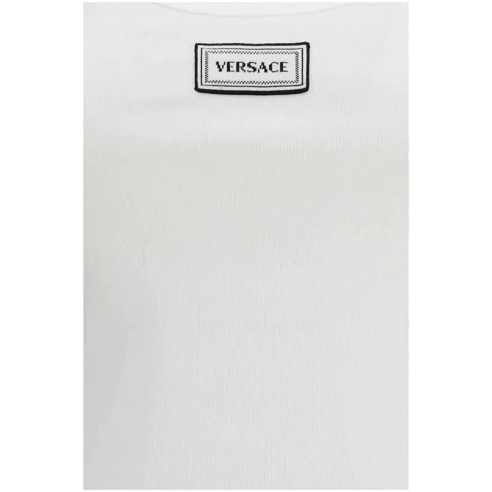 Versace White Cotton Tank Tops