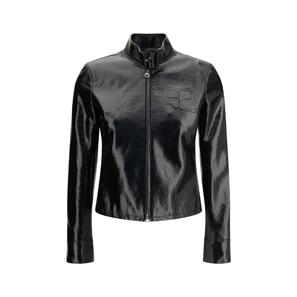 Courrèges Black Cotton Full-Length Jacket by Courrèges
