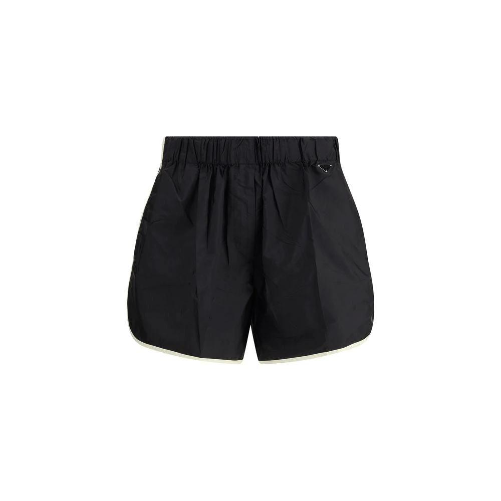 Prada Black Recycled Polyamide Bermuda Shorts by Prada