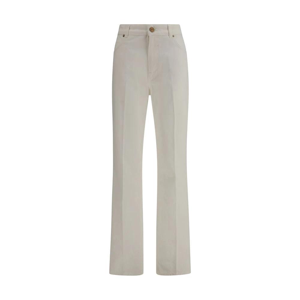 Balmain White Cotton Straight-Leg Jeans by Balmain