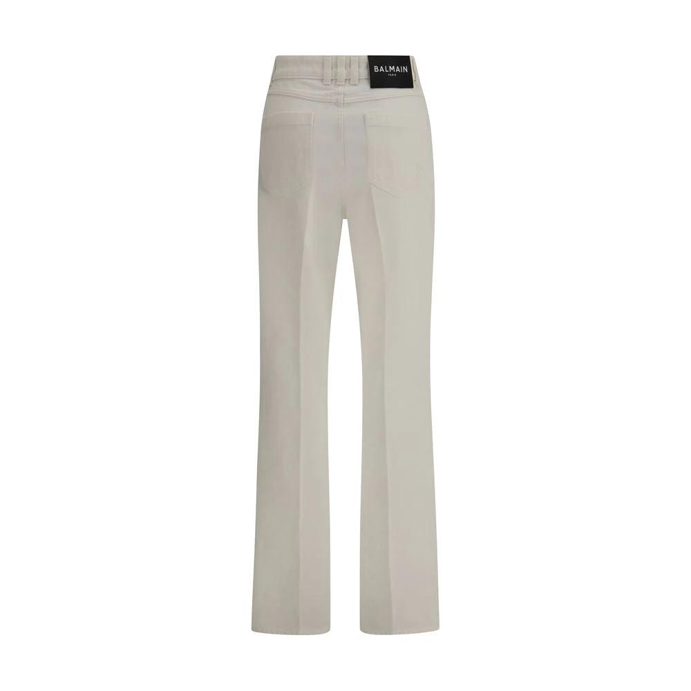 Balmain White Cotton Straight-Leg Jeans by Balmain