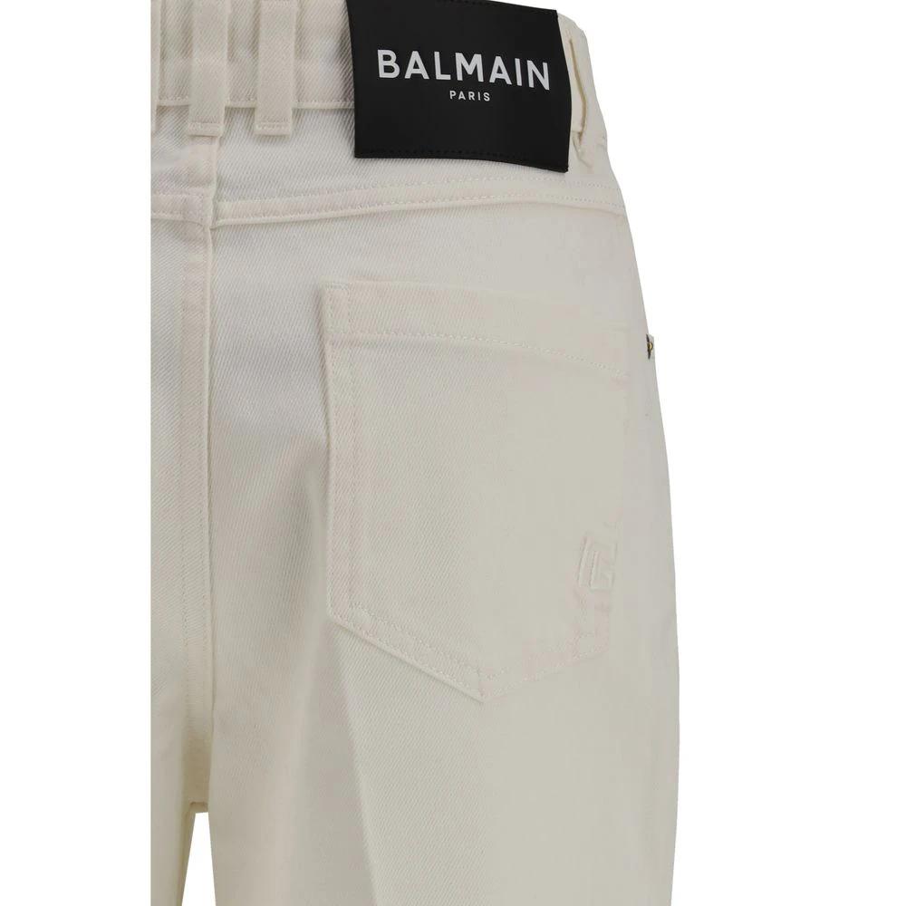 Balmain White Cotton Straight-Leg Jeans by Balmain