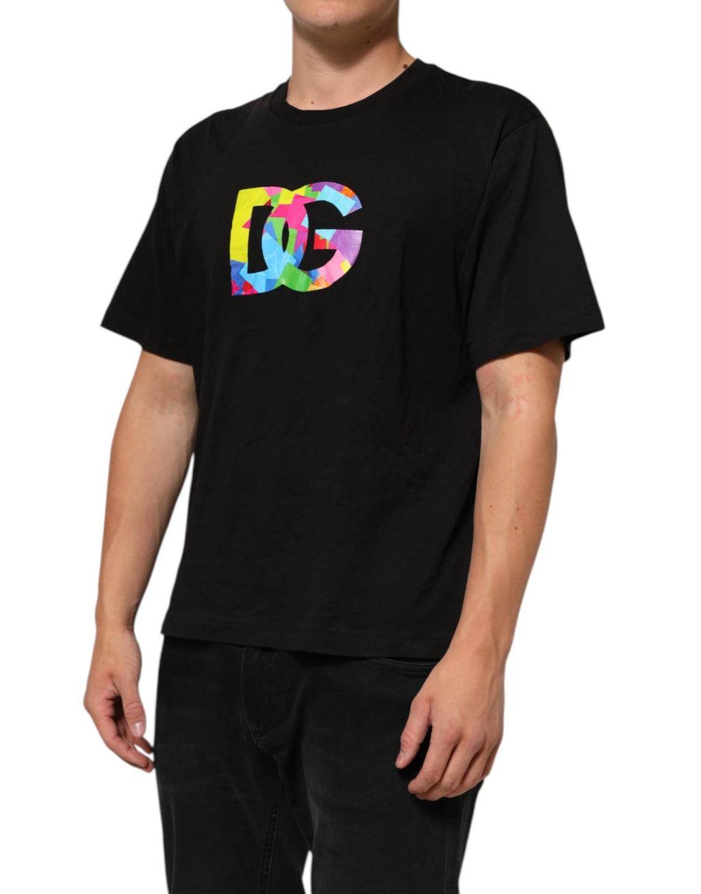 Dolce & Gabbana Black Logo Print Cotton Crew Neck T-shirt by Dolce & Gabbana