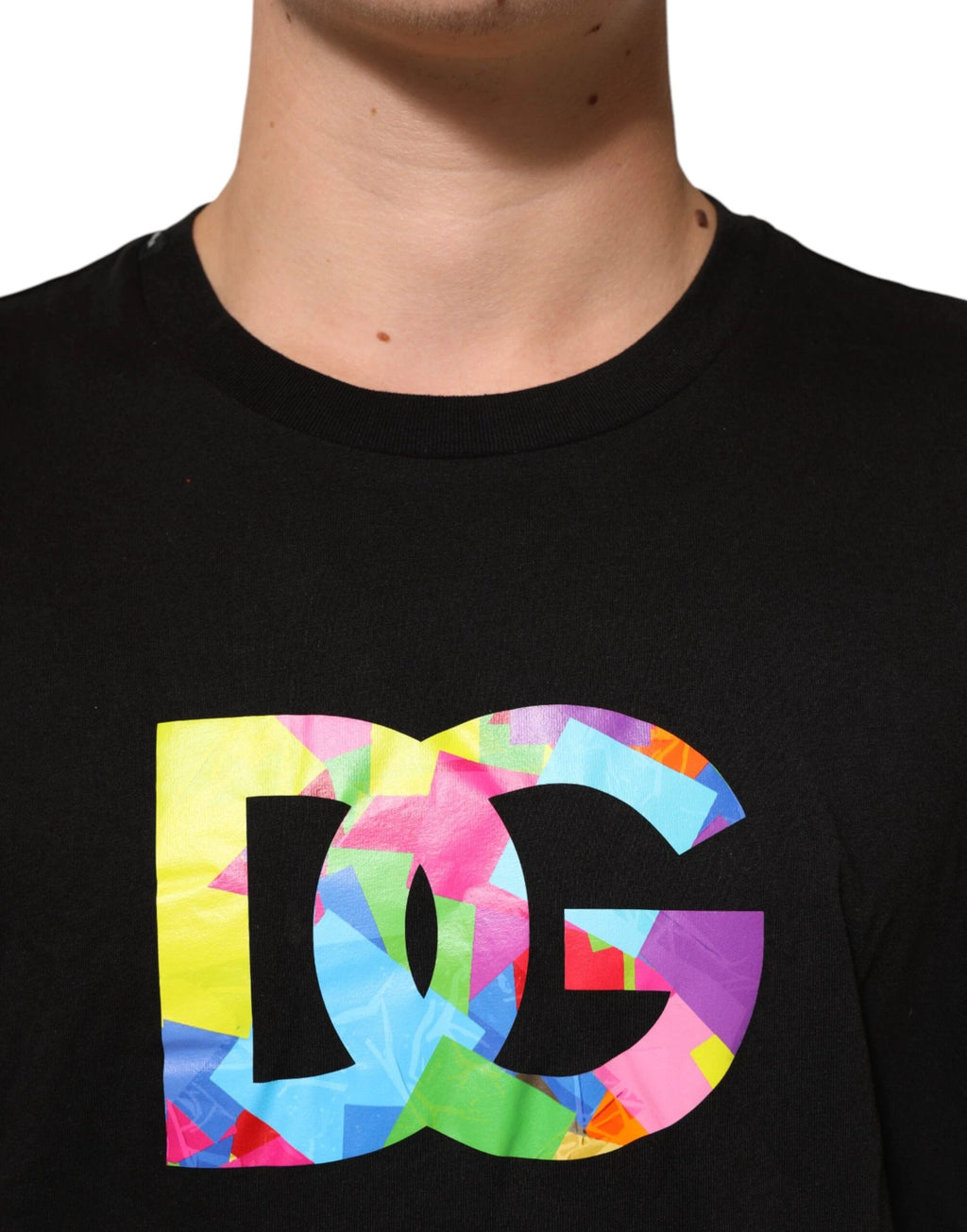 Dolce & Gabbana Black Logo Print Cotton Crew Neck T-shirt by Dolce & Gabbana