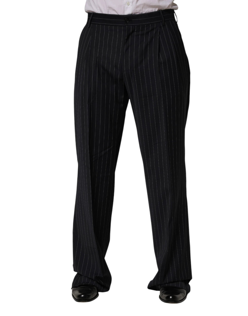 Dolce & Gabbana Black Stripe Straight Men Dress Trouser Pants by Dolce & Gabbana