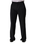 Dolce & Gabbana Black Stripe Straight Men Dress Trouser Pants by Dolce & Gabbana