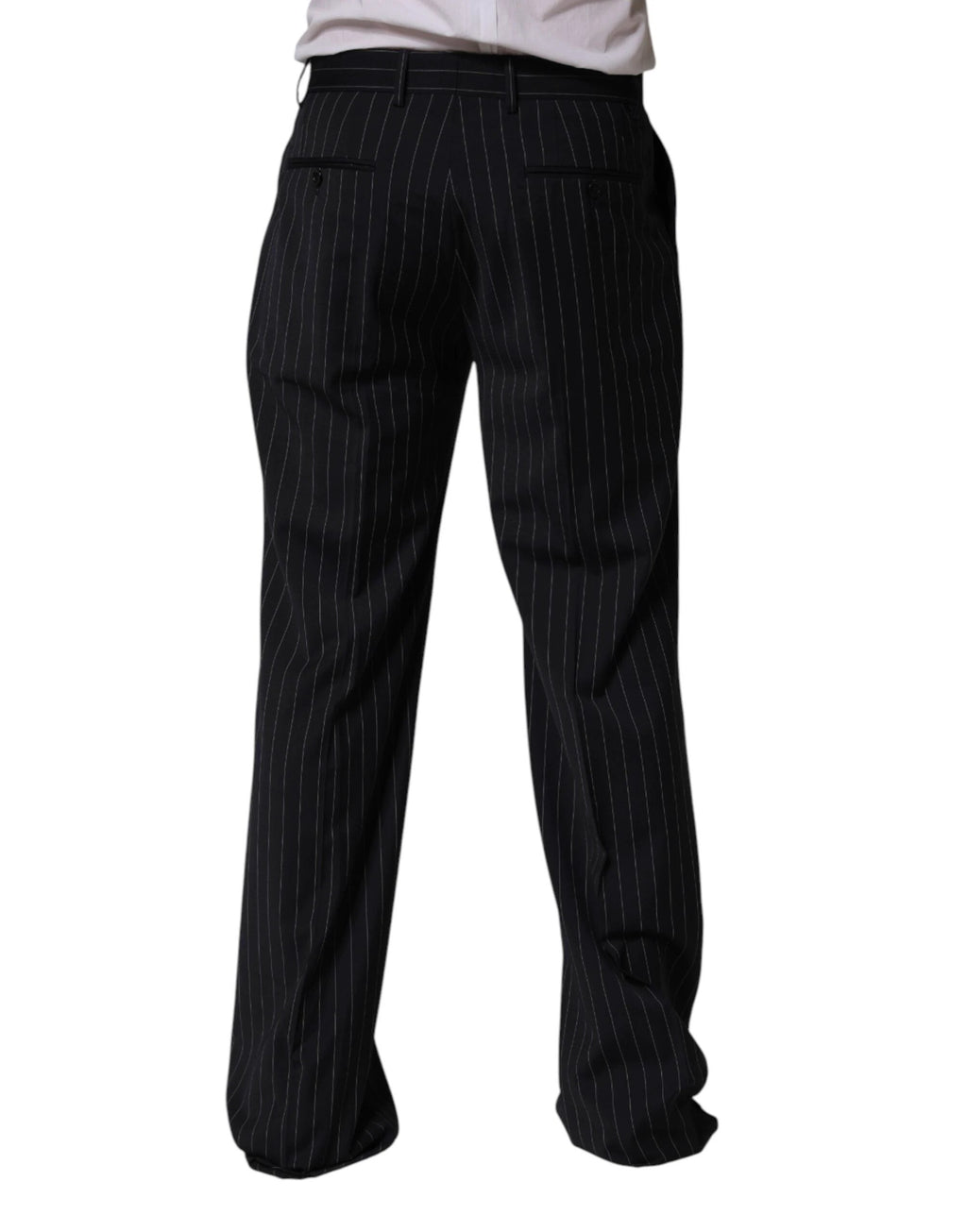 Dolce & Gabbana Black Stripe Straight Men Dress Trouser Pants by Dolce & Gabbana