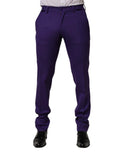 Dolce & Gabbana Purple Wool Skinny Dress Men Trouser Pants by Dolce & Gabbana