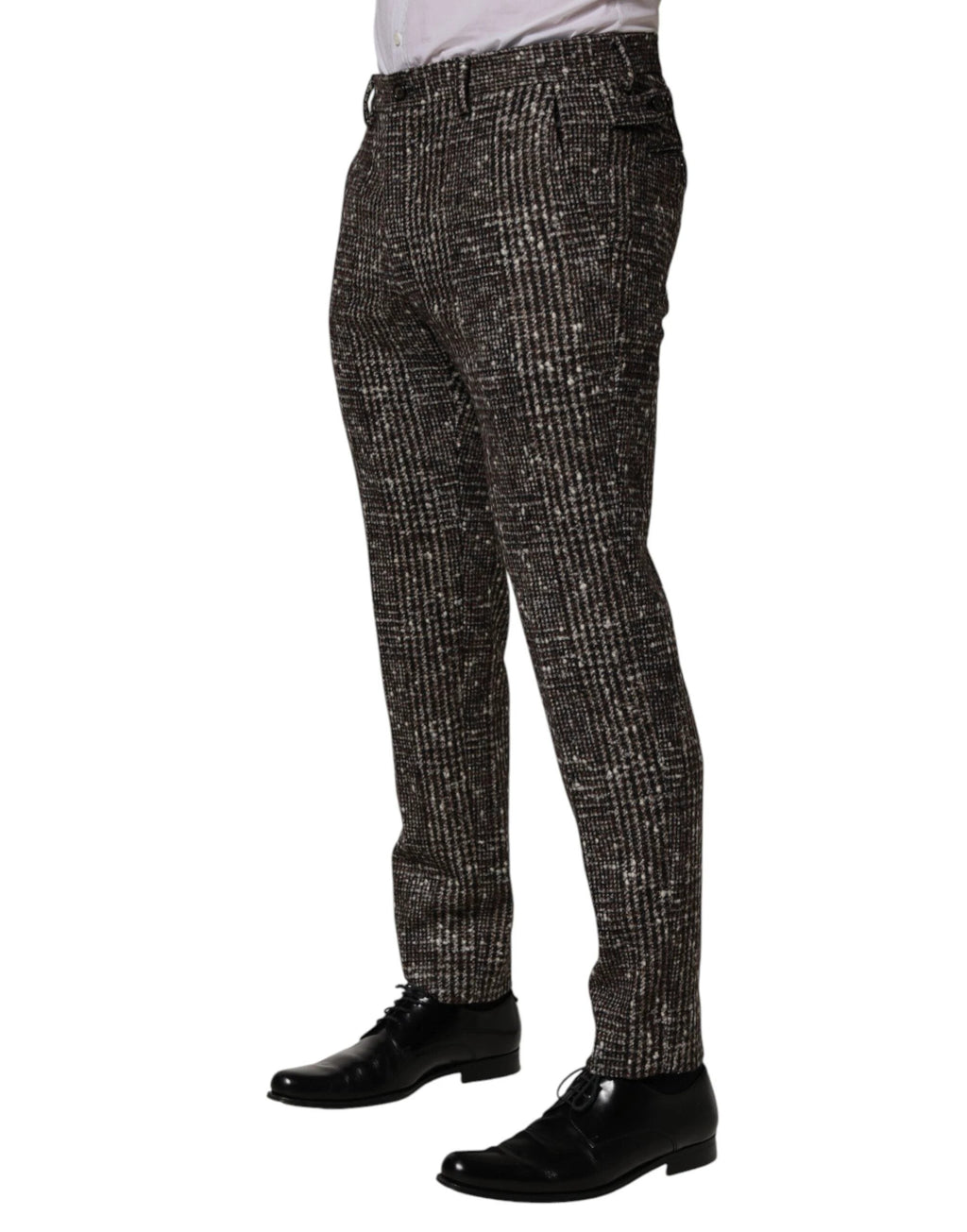 Dolce & Gabbana Brown Wool Plaid Skinny Dress Trouser Pants by Dolce & Gabbana