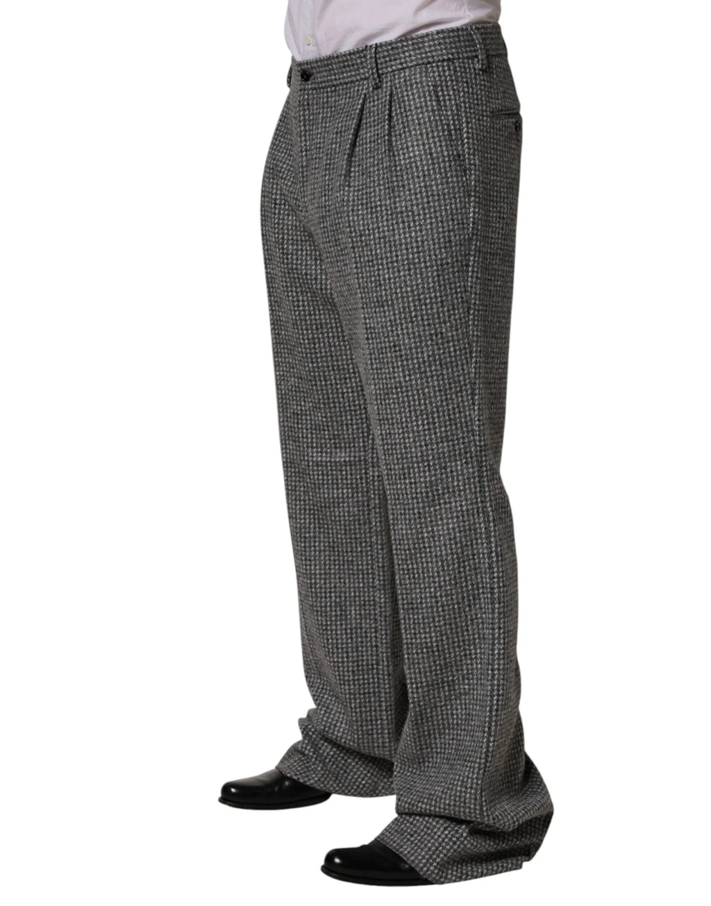 Dolce & Gabbana Gray Houndstooth Straight Dress Trouser Pants by Dolce & Gabbana