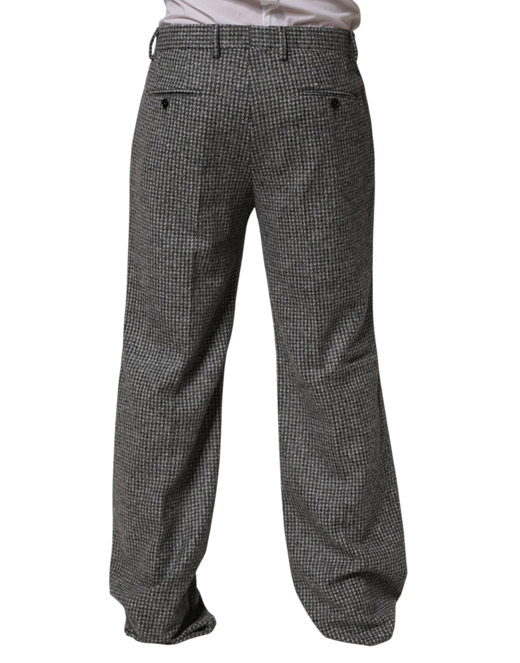 Dolce & Gabbana Gray Houndstooth Straight Dress Trouser Pants by Dolce & Gabbana