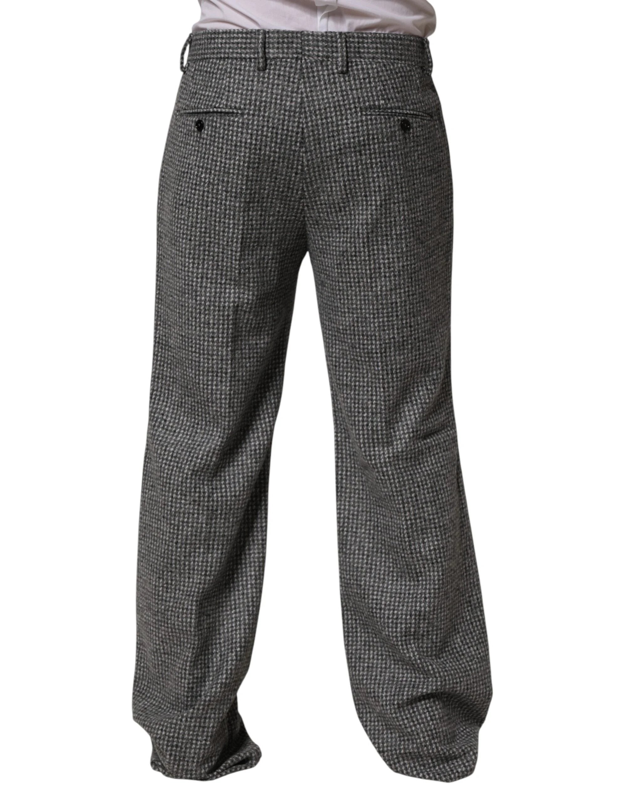 Dolce & Gabbana Gray Houndstooth Straight Dress Trouser Pants by Dolce & Gabbana